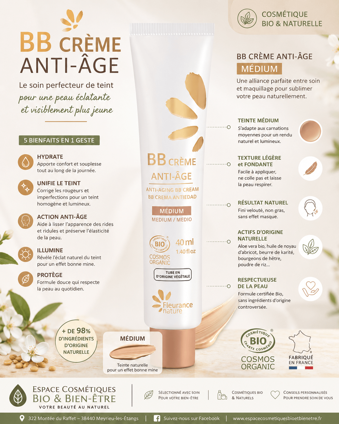 BB Crème ANTI ÂGE espace cosmétique bio& Bien être