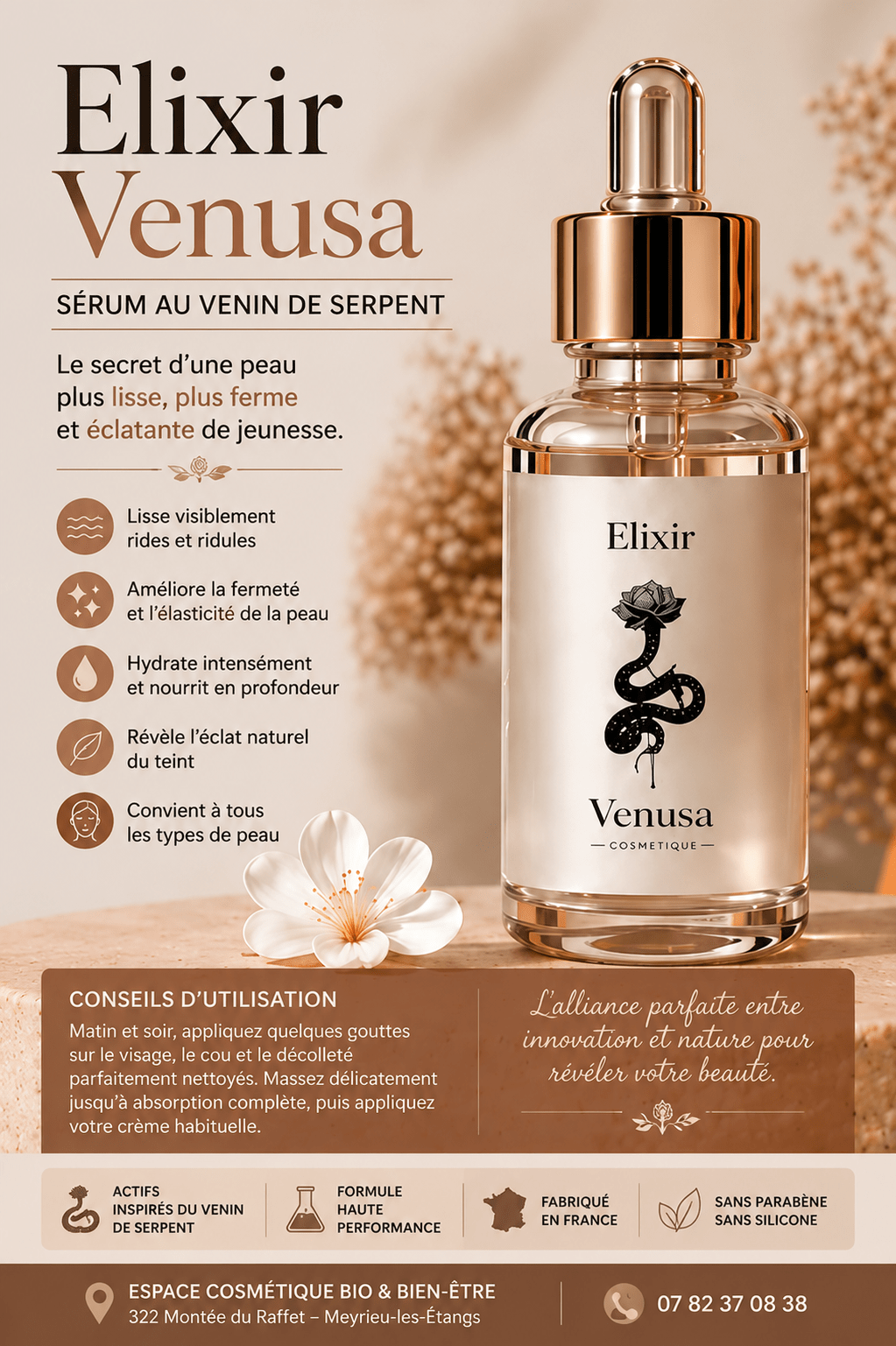 Venin de serpent Espace cosmétique bio& bien être